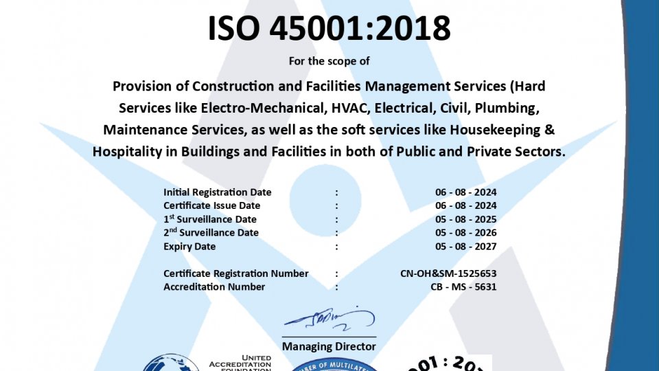 شهادة الايزو ISO 45001:2018